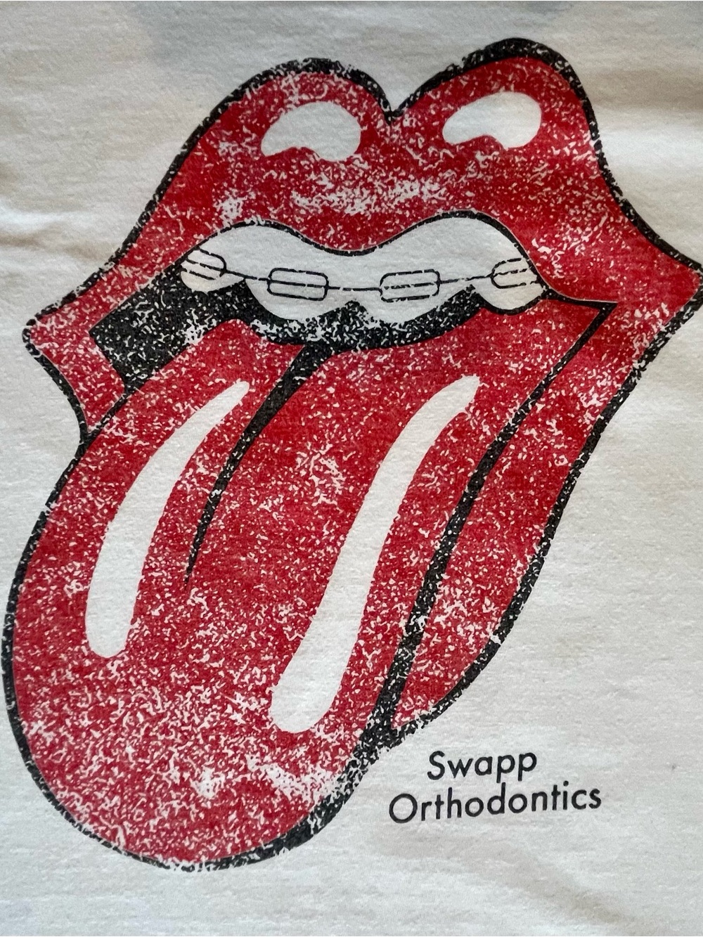 Rolling Stones Inspired Braces T-Shirt-Swapp Orthodontics Promo Tee-Size Medium - Picture 4 of 8